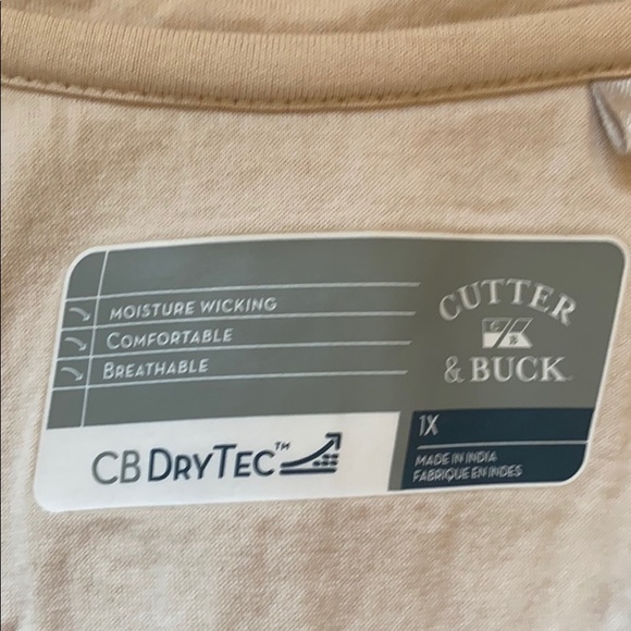 Cutter & Buck CBDryTec Lightweight Beige Golf Polo - Picture 6 of 6